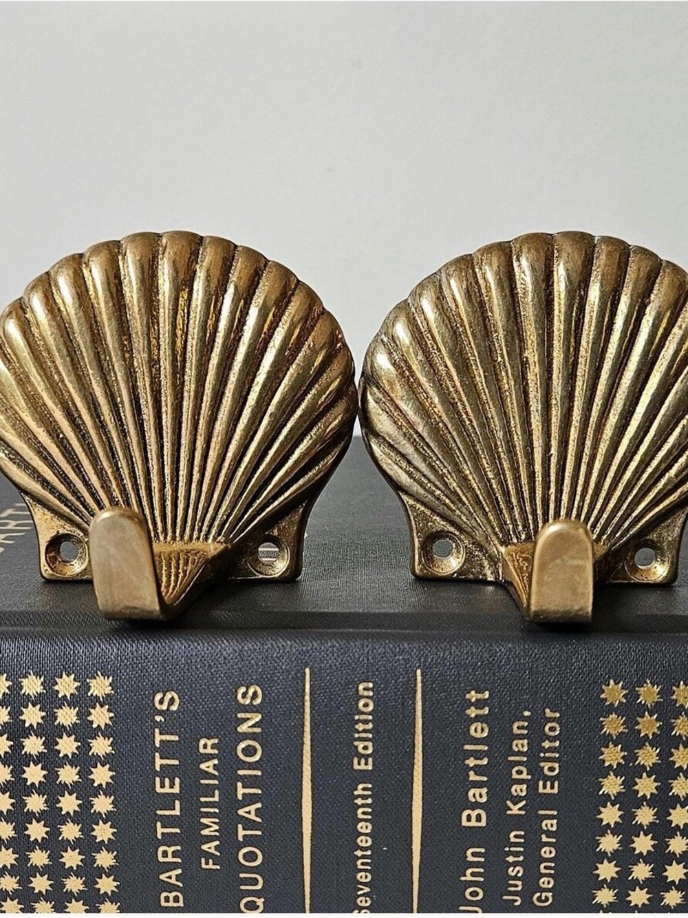Brass Shell Wall Hooks - Pair